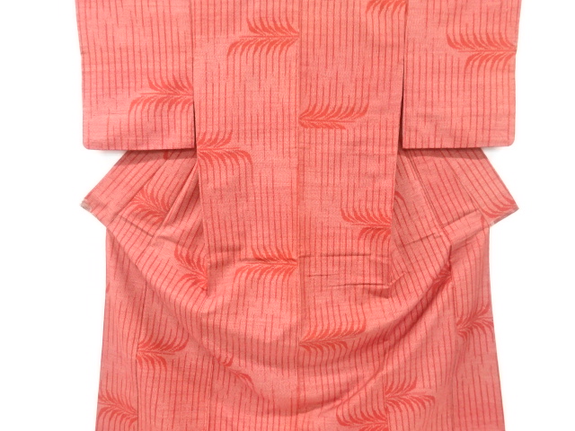 草葉模様織出し十日町紬着物